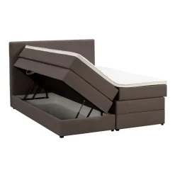 2-Persoons Boxsprings-Leen Bakker Boxspring met opbergruimte Liv geblokt - donkerbruin - 180x200 cm