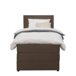 1-Persoons Boxsprings-Leen Bakker Boxspring met opbergruimte Liv egaal - bruin - 90x200 cm