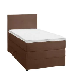 1-Persoons Boxsprings-Leen Bakker Boxspring met opbergruimte Liv egaal - bruin - 90x200 cm