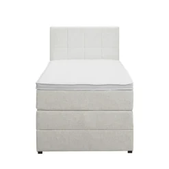 1-Persoons Boxsprings-Leen Bakker Boxspring met opbergruimte Liv geblokt - ecru - 90x200 cm