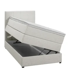 1-Persoons Boxsprings-Leen Bakker Boxspring met opbergruimte Liv geblokt - ecru - 90x200 cm