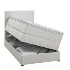 1-Persoons Boxsprings-Leen Bakker Boxspring met opbergruimte Liv geblokt - ecru - 90x200 cm