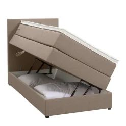 Leen Bakker Boxspring met opbergruimte Liv egaal - beige - 90x200 cm