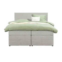 Leen Bakker Boxspring met opbergruimte Liv egaal - ecru - 140x200 cm
