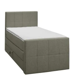 Leen Bakker Boxspring met opbergruimte en voetbord Liv geblokt - groen - 90x200cm