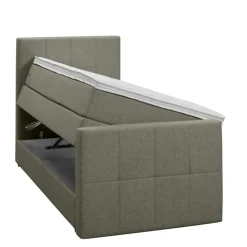 Leen Bakker Boxspring met opbergruimte en voetbord Liv geblokt - groen - 90x200cm