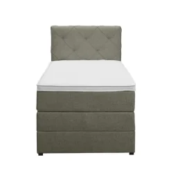 Leen Bakker Boxspring met opbergruimte Liv geruit - groen - 90x200 cm