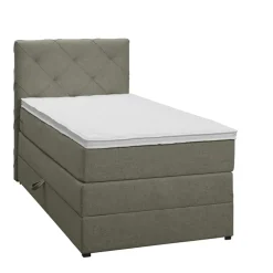 Leen Bakker Boxspring met opbergruimte Liv geruit - groen - 90x200 cm