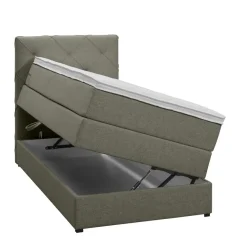Leen Bakker Boxspring met opbergruimte Liv geruit - groen - 90x200 cm