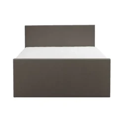 Leen Bakker Boxspring met opbergruimte en voetbord Liv egaal - donkerbruin - 140x200cm