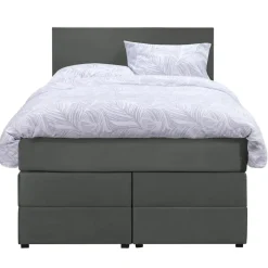 Leen Bakker Boxspring met opbergruimte Liv egaal - grijs - 120x200 cm