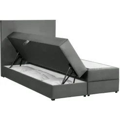 Leen Bakker Boxspring met opbergruimte Liv egaal - grijs - 120x200 cm