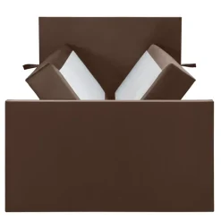 1-Persoons Boxsprings-Leen Bakker Boxspring met opbergruimte en voetbord Liv egaal - bruin - 120x200cm