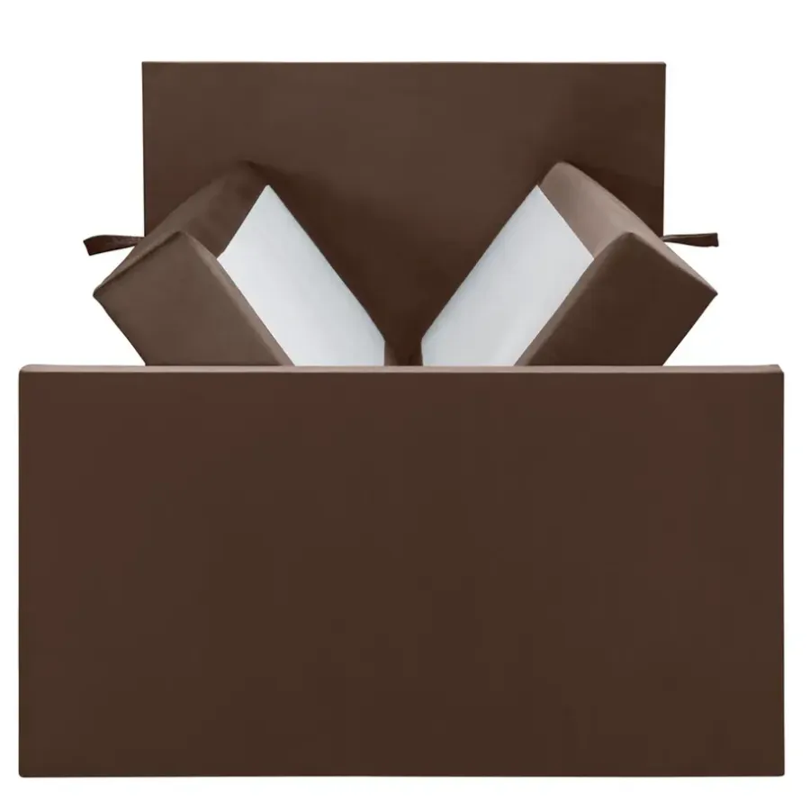 1-Persoons Boxsprings-Leen Bakker Boxspring met opbergruimte en voetbord Liv egaal - bruin - 120x200cm