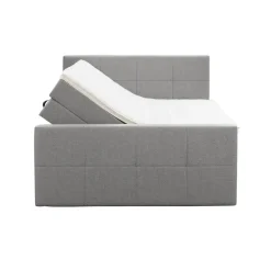 Leen Bakker Boxspring met opbergruimte en voetbord Liv geblokt - lichtgrijs - 180x200cm