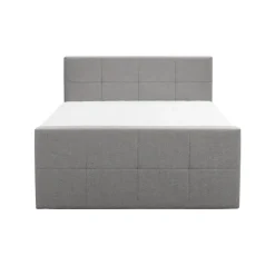 Leen Bakker Boxspring met opbergruimte en voetbord Liv geblokt - lichtgrijs - 180x200cm