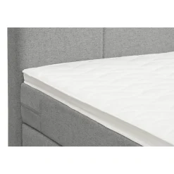 Leen Bakker Boxspring met opbergruimte en voetbord Liv geblokt - lichtgrijs - 180x200cm