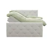 2-Persoons Boxsprings-Leen Bakker Boxspring met opbergruimte en voetbord Liv geruit - ecru - 180x200cm