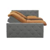 Leen Bakker Boxspring met opbergruimte en voetbord Liv geruit - lichtgrijs - 140x200cm