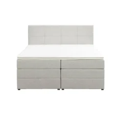 Leen Bakker Boxspring met opbergruimte Liv geblokt - ecru - 180x200 cm