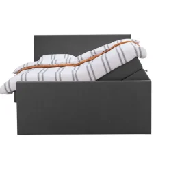 Leen Bakker Boxspring met opbergruimte en voetbord Liv egaal - antraciet - 180x200cm