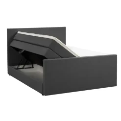 Leen Bakker Boxspring met opbergruimte en voetbord Liv egaal - antraciet - 180x200cm