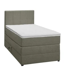 Leen Bakker Boxspring met opbergruimte Liv geblokt - groen - 90x200 cm