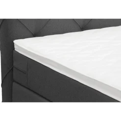 Leen Bakker Boxspring met opbergruimte en voetbord Liv geruit - antraciet - 160x200cm