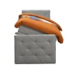 Leen Bakker Boxspring met opbergruimte en voetbord Liv geruit - lichtgrijs - 90x200cm
