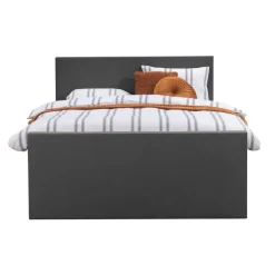 Leen Bakker Boxspring met opbergruimte en voetbord Liv egaal - antraciet - 140x200cm