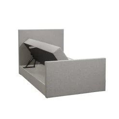 Leen Bakker Boxspring met opbergruimte en voetbord Liv egaal - lichtgrijs - 120x200cm