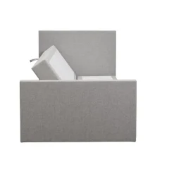 Leen Bakker Boxspring met opbergruimte en voetbord Liv egaal - lichtgrijs - 120x200cm