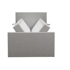 Leen Bakker Boxspring met opbergruimte en voetbord Liv egaal - lichtgrijs - 120x200cm