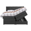 2-Persoons Boxsprings-Leen Bakker Boxspring met opbergruimte Liv geruit - antraciet - 140x200 cm