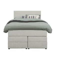1-Persoons Boxsprings-Leen Bakker Boxspring met opbergruimte Liv egaal - ecru - 120x200 cm