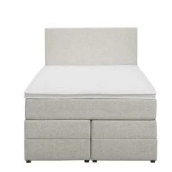 1-Persoons Boxsprings-Leen Bakker Boxspring met opbergruimte Liv egaal - ecru - 120x200 cm