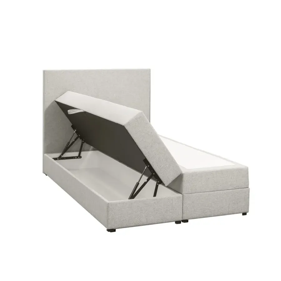 1-Persoons Boxsprings-Leen Bakker Boxspring met opbergruimte Liv egaal - ecru - 120x200 cm