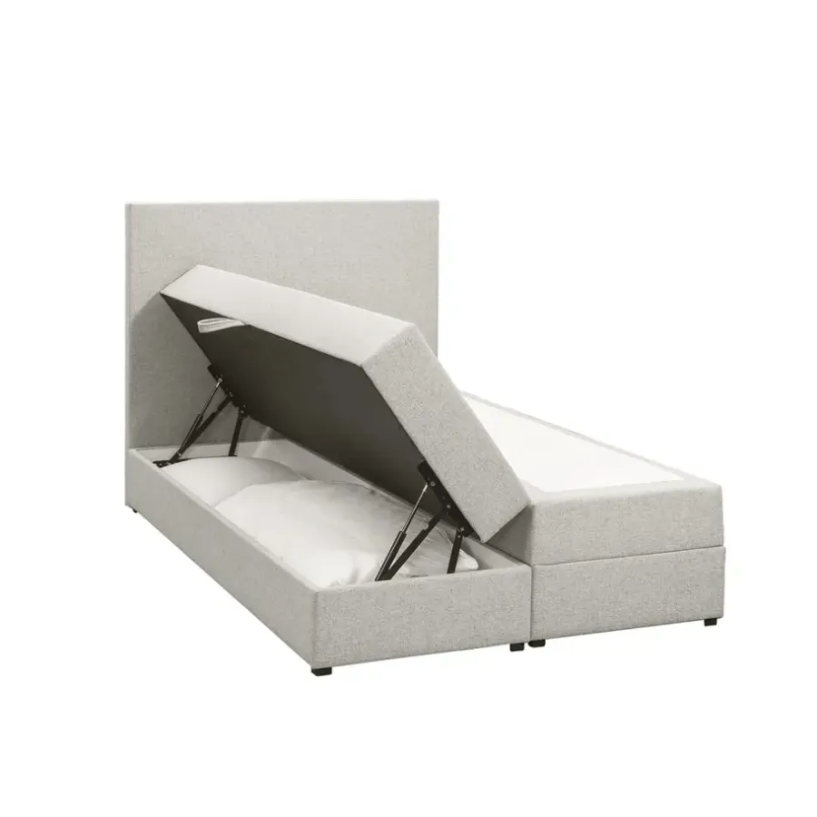 1-Persoons Boxsprings-Leen Bakker Boxspring met opbergruimte Liv egaal - ecru - 120x200 cm