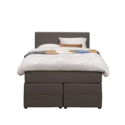 1-Persoons Boxsprings-Leen Bakker Boxspring met opbergruimte Liv geblokt - donkerbruin - 120x200 cm