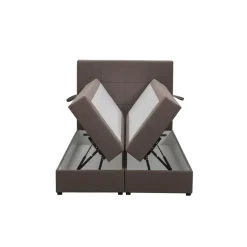 1-Persoons Boxsprings-Leen Bakker Boxspring met opbergruimte Liv geblokt - donkerbruin - 120x200 cm