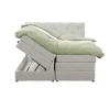 2-Persoons Boxsprings-Leen Bakker Boxspring met opbergruimte Liv geruit - ecru - 140x200 cm