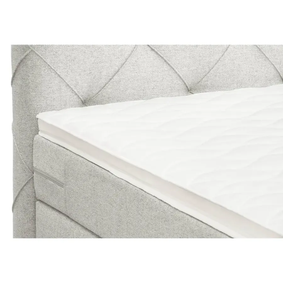 2-Persoons Boxsprings-Leen Bakker Boxspring met opbergruimte Liv geruit - ecru - 140x200 cm