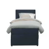 1-Persoons Boxsprings-Leen Bakker Boxspring met opbergruimte Liv geblokt - blauw - 90x200 cm