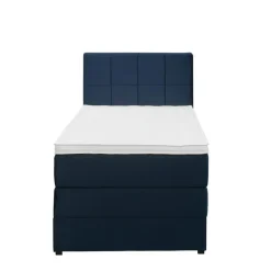 1-Persoons Boxsprings-Leen Bakker Boxspring met opbergruimte Liv geblokt - blauw - 90x200 cm