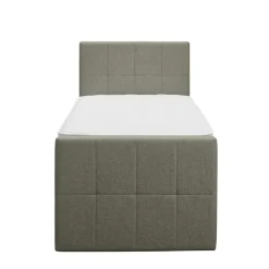 1-Persoons Boxsprings-Leen Bakker Boxspring met voetbord Liv geblokt - groen - 90x200 cm - ronde poot