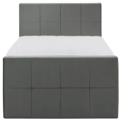 Leen Bakker Boxspring met voetbord Liv geblokt - grijs - 120x200 cm - slanke poot