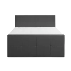 2-Persoons Boxsprings-Leen Bakker Boxspring met voetbord Liv geblokt - antraciet - 160x200 cm - slanke poot