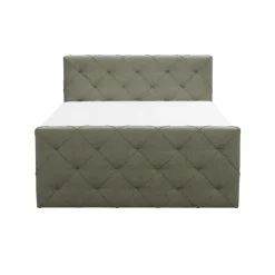 Leen Bakker Boxspring met voetbord Liv geruit - groen - 140x200 cm - slanke poot