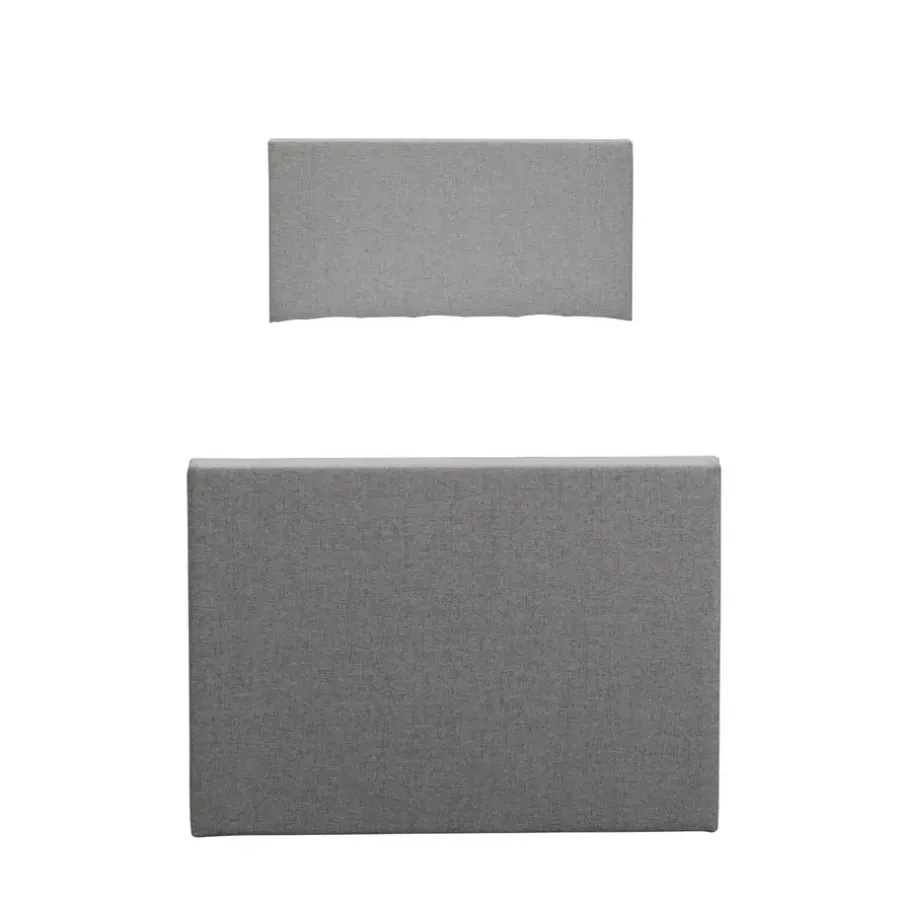 Leen Bakker Boxspring met voetbord Liv egaal - lichtgrijs - 90x200 cm - ronde poot