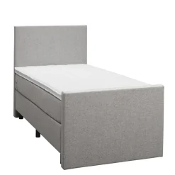 Leen Bakker Boxspring met voetbord Liv egaal - lichtgrijs - 90x200 cm - ronde poot